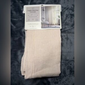 New Threshold 95” Light Filtering Curtain Panel Beige Natural